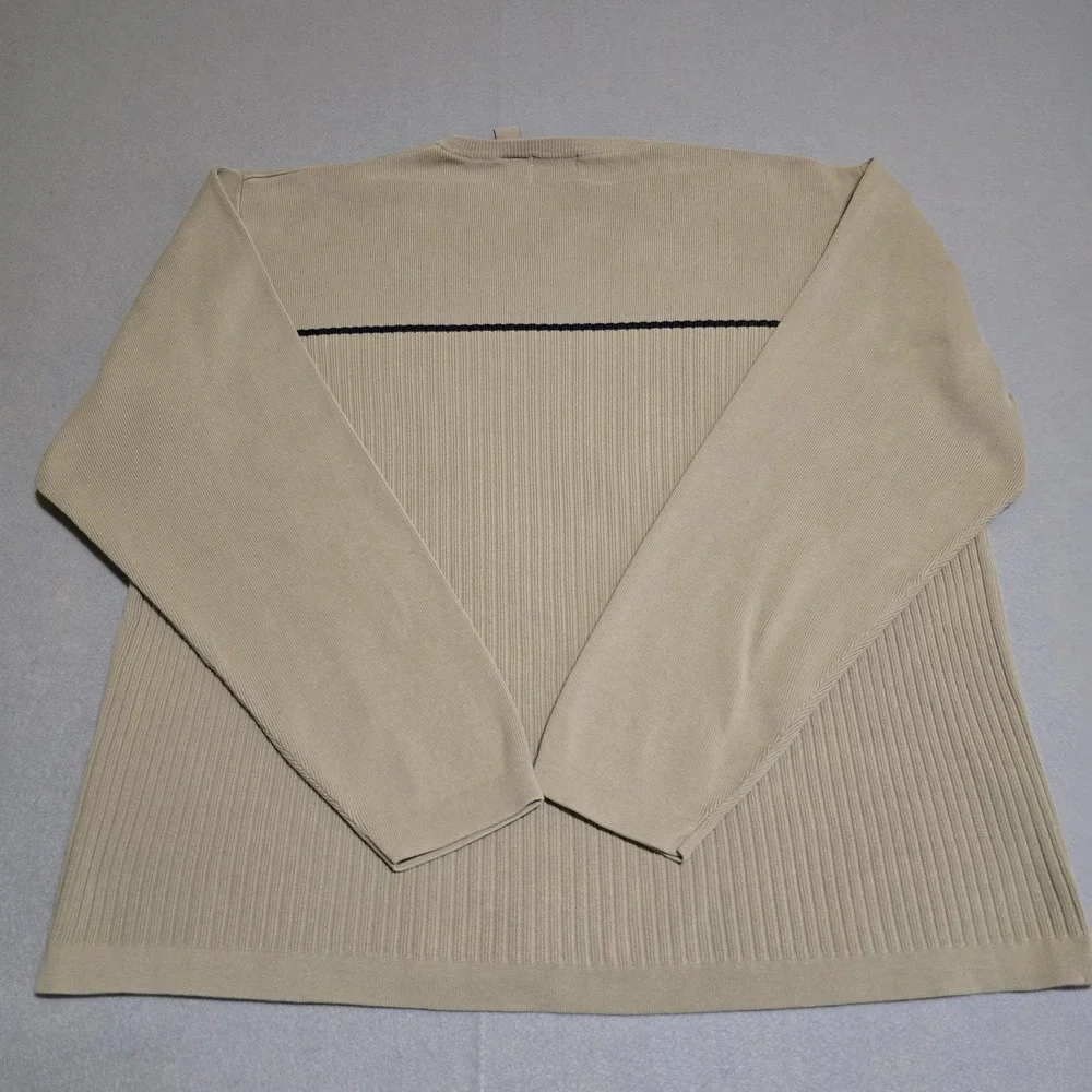 High Sierra Men‎ XL Beige Cotton Sweater V-Neck Vintage Ribbed Striped Australia